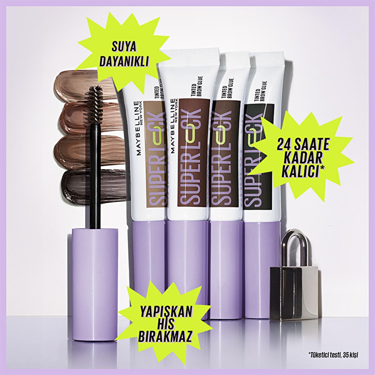 Maybelline Super Lock Brow Glue - Taupe Eyebrow Mascara: 24H Laminated Brow Look, Non-Sticky Formula, Sweat-Resistant Definition