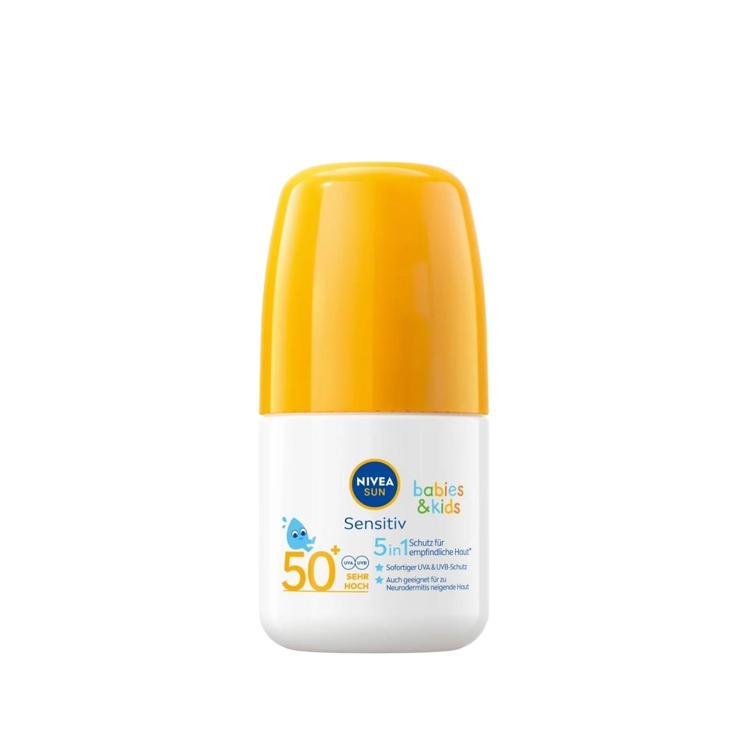 Nivea Baby & Kids SPF50+ Sunscreen Roll-On: Superior Protection for Sensitive Skin - Gentle, Easy Application, Prevents Sunburn, 50ml