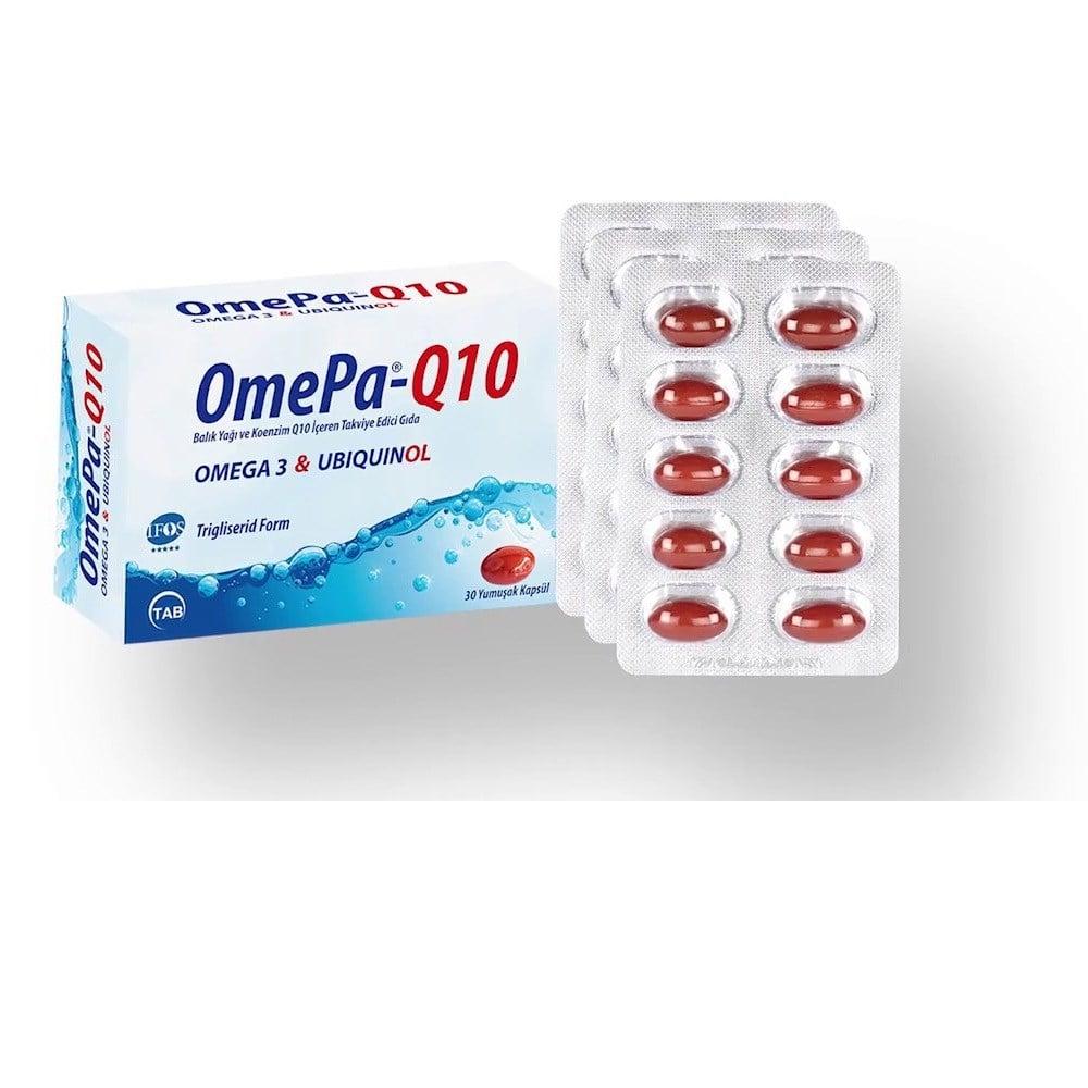 Omepa-Q10: Ultra-Absorbable Omega-3 Ubiquinol Supplement - 600mg Omega-3, 100mg Kaneka Ubiquinol, 30 Softgels