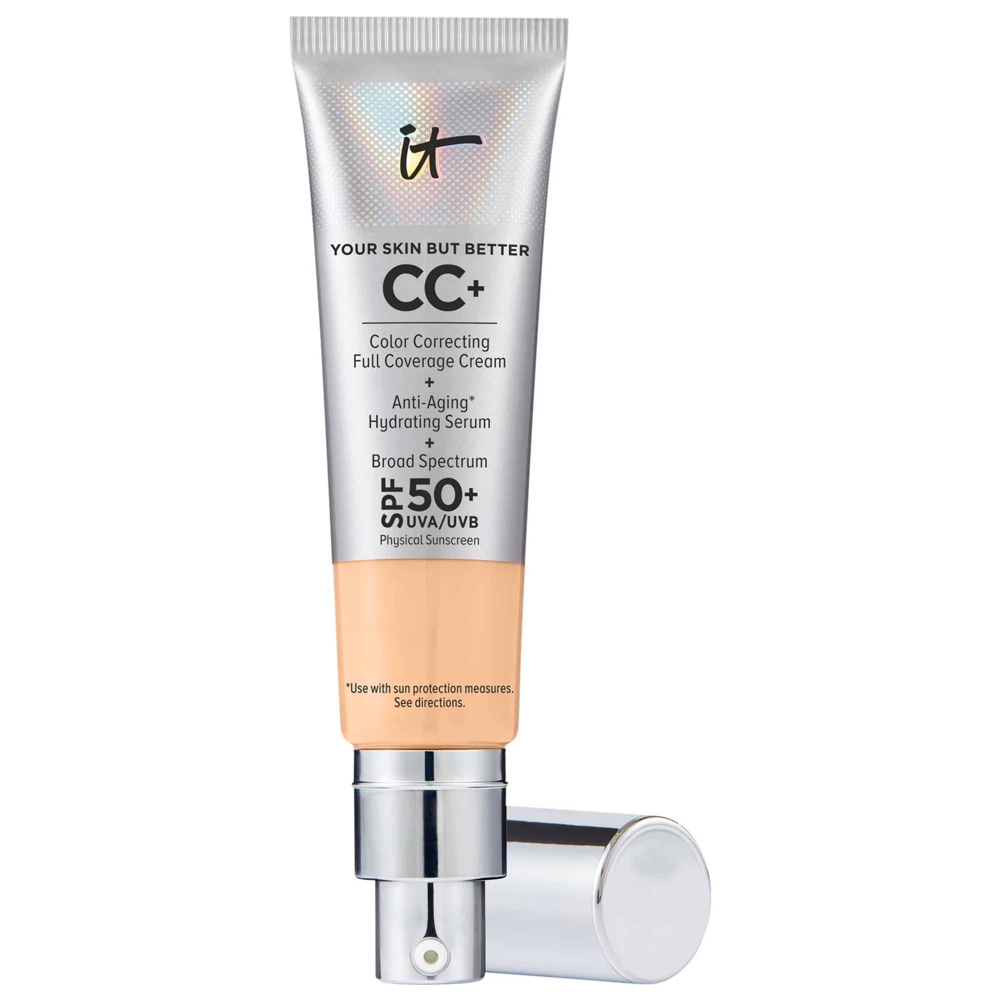 IT Cosmetics CC+ Cream: Full Coverage SPF 50+ Foundation - Hydrating, Color Correcting, Anti-Aging - Banish Acne, Redness, Uneven Skin Tone