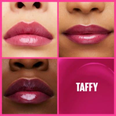 Maybelline Lifter Gloss: Hydrating Hyaluronic Acid Lip Gloss - Non-Sticky, Lifting Effect, Taffy Shade - For Fuller, Smoother Lips