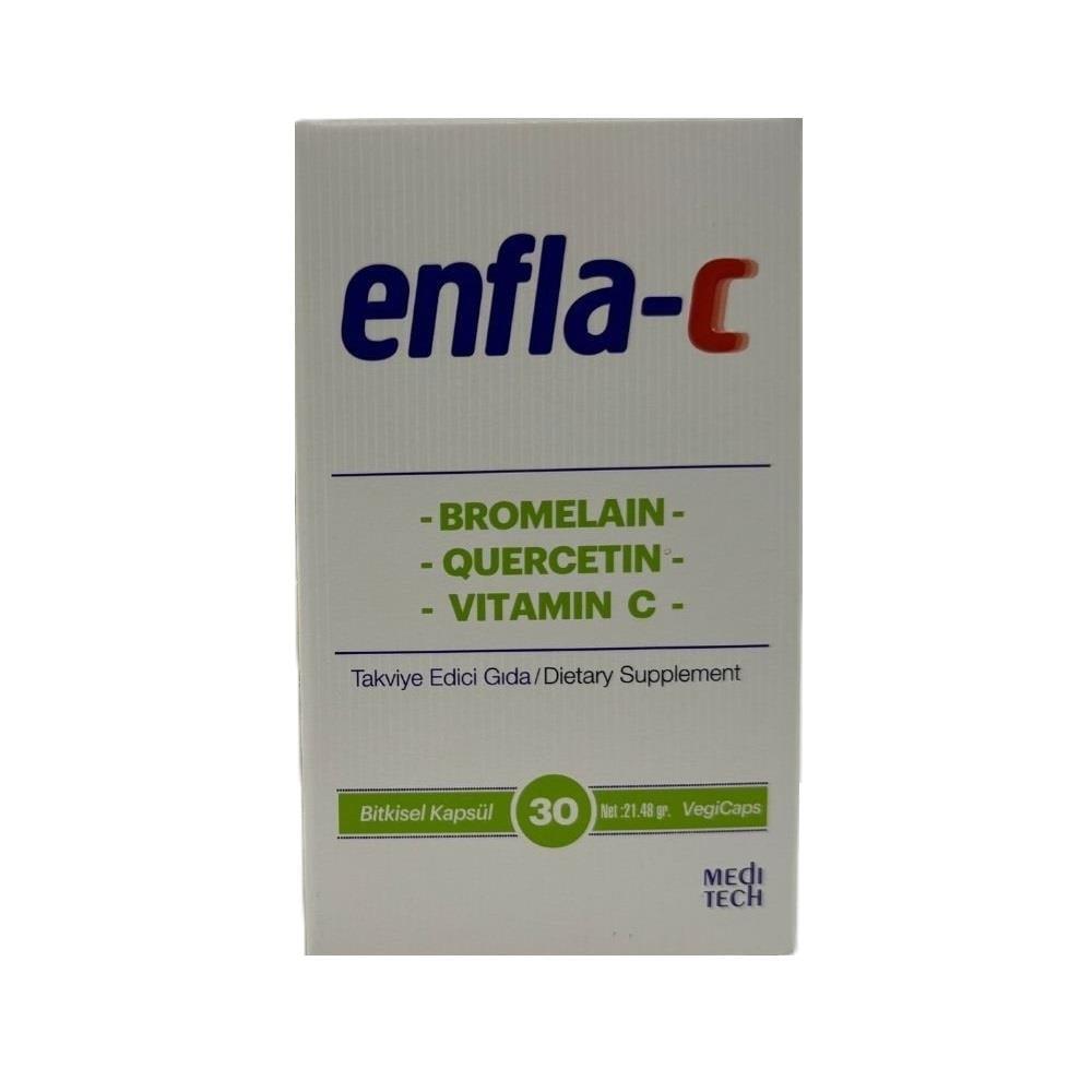 Enfla-C Dietary Supplement - Bromelain Vitamin C Quercetin Capsules for Immune Support