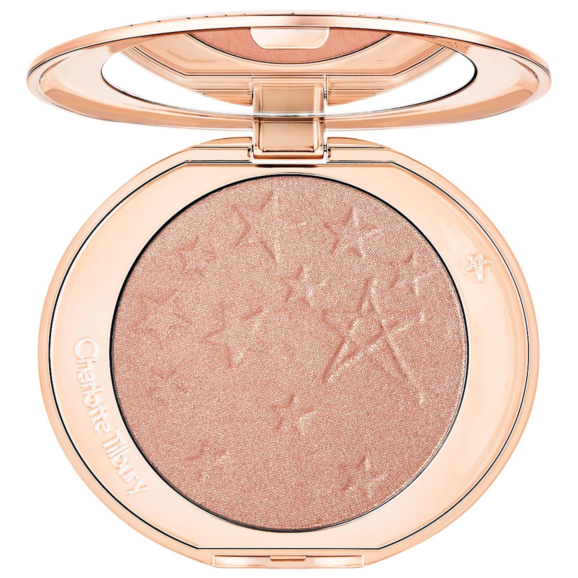 Charlotte Tilbury Glow Glide Face Architect Highlighter - Liquid-Like Powder Highlighter for Radiant Glow, Cruelty-Free, Refillable Compact