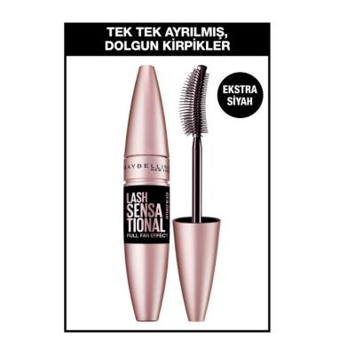 Maybelline Lash Sensational Full Fan Effect Mascara - Intense Black, Volumizing & Waterproof Formula