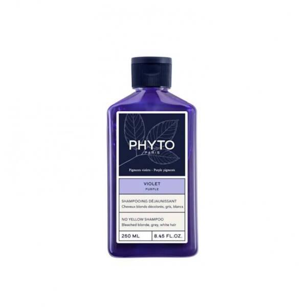 Phyto Purple Anti-Brassiness Shampoo 250ml - Sulfate-Free Purple Shampoo for Blonde, Gray, White Hair