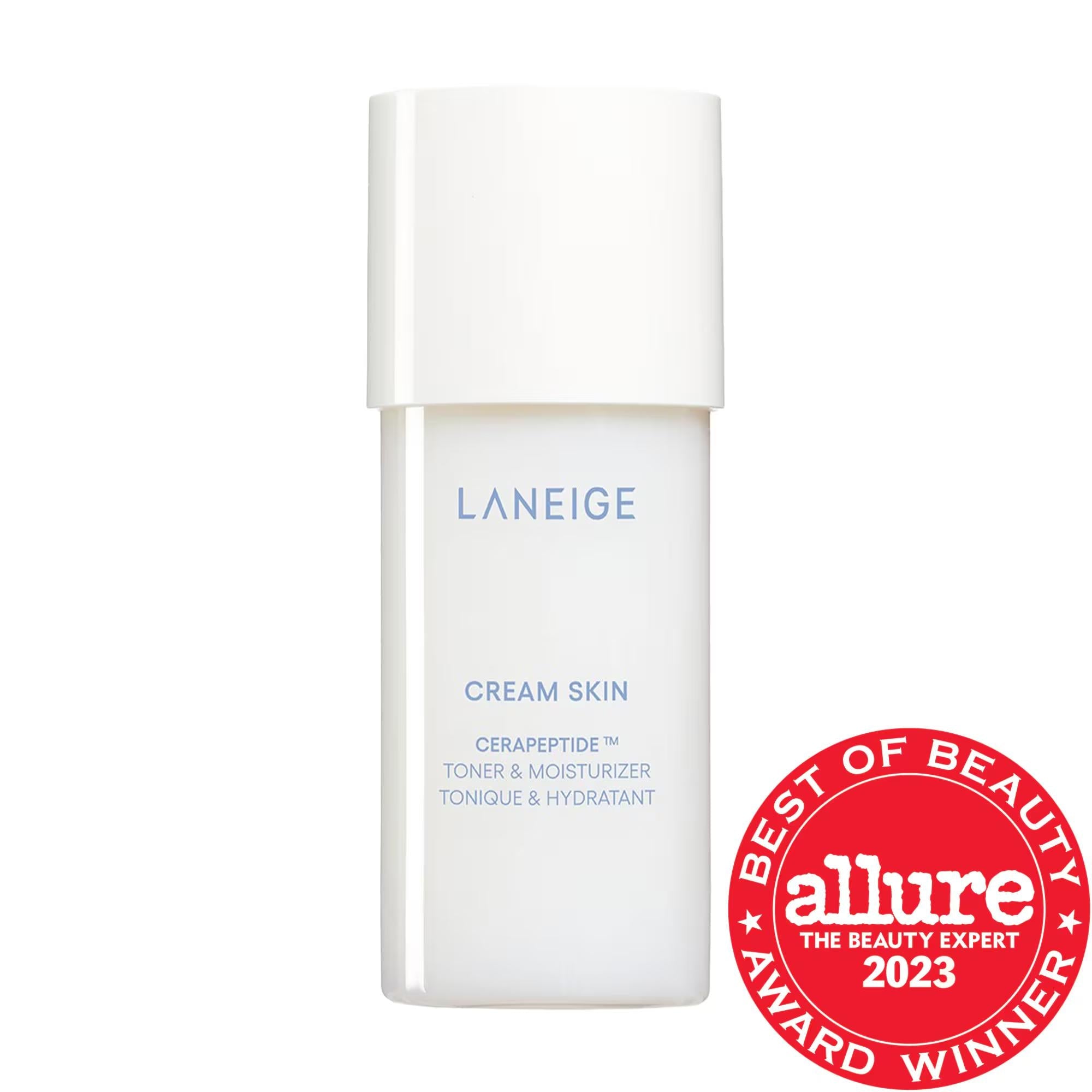 Mini Cream Skin Refillable Toner & Moisturizer with Ceramides and Peptides - Hydrating Korean Skincare for Dry, Acne-Prone Skin