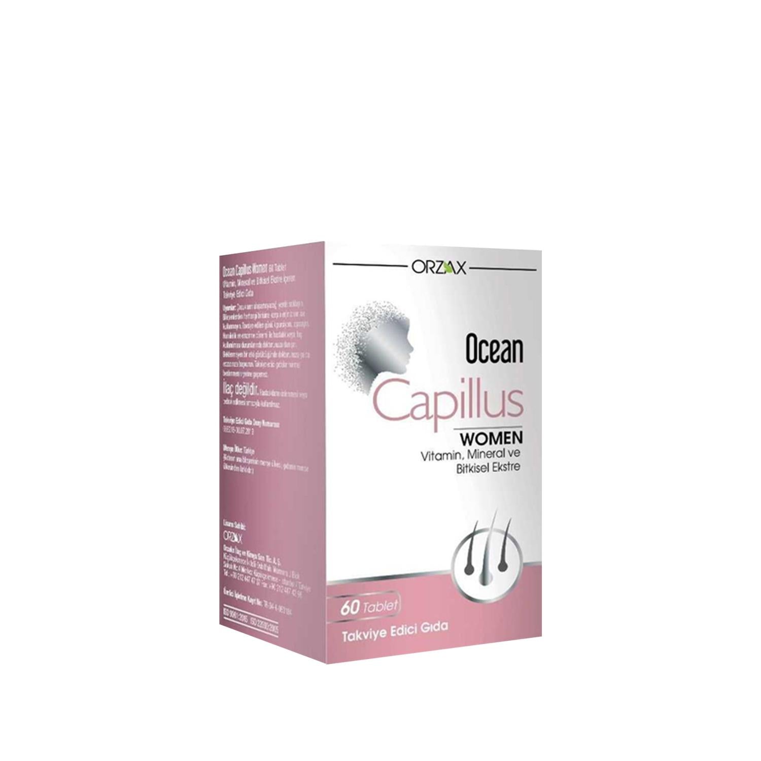 Orzax Women's Hair Health Supplement - Ocean Capillus Women 60 Tablets for Hair Growth & Strength