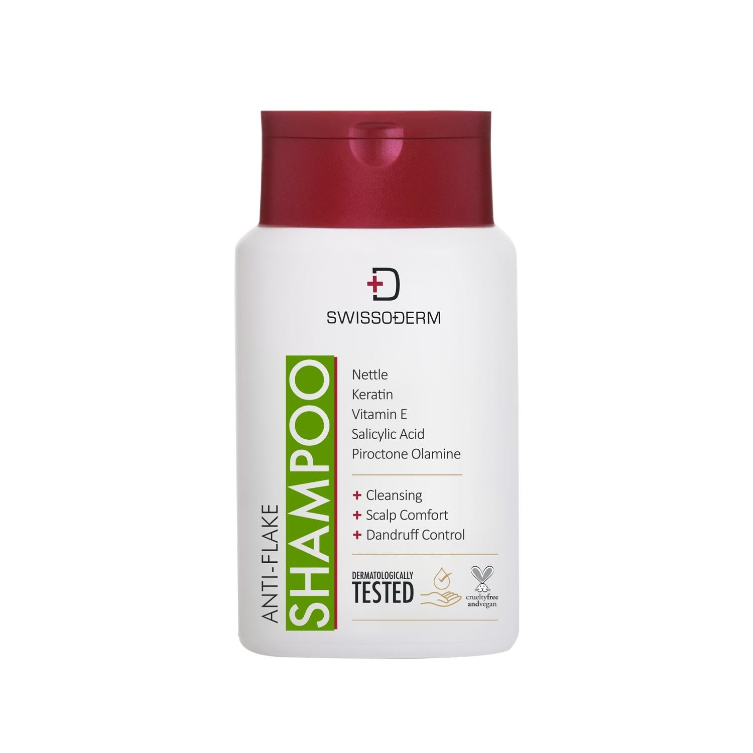 Swissoderm Anti-Dandruff Shampoo: Eliminate Flakes, Soothe Itchy Scalp & Improve Scalp Health - 300 ml