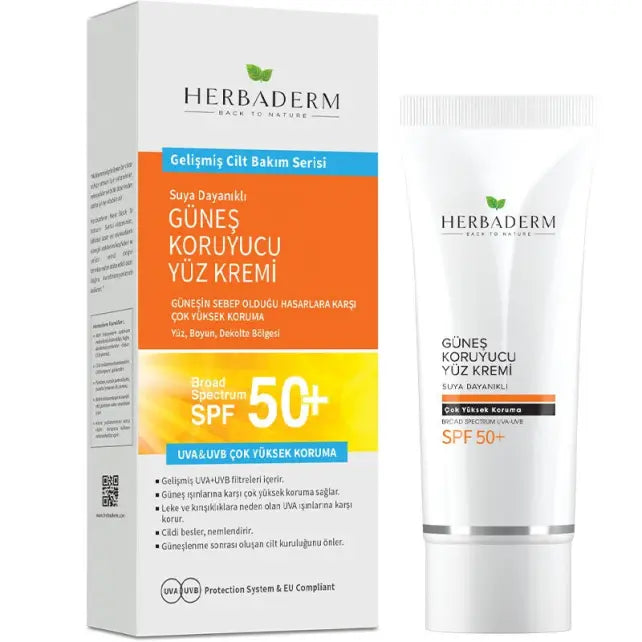 Herbaderm SPF50 Water-Resistant Sunscreen Lotion for Sensitive Skin - Anti-Aging Benefits