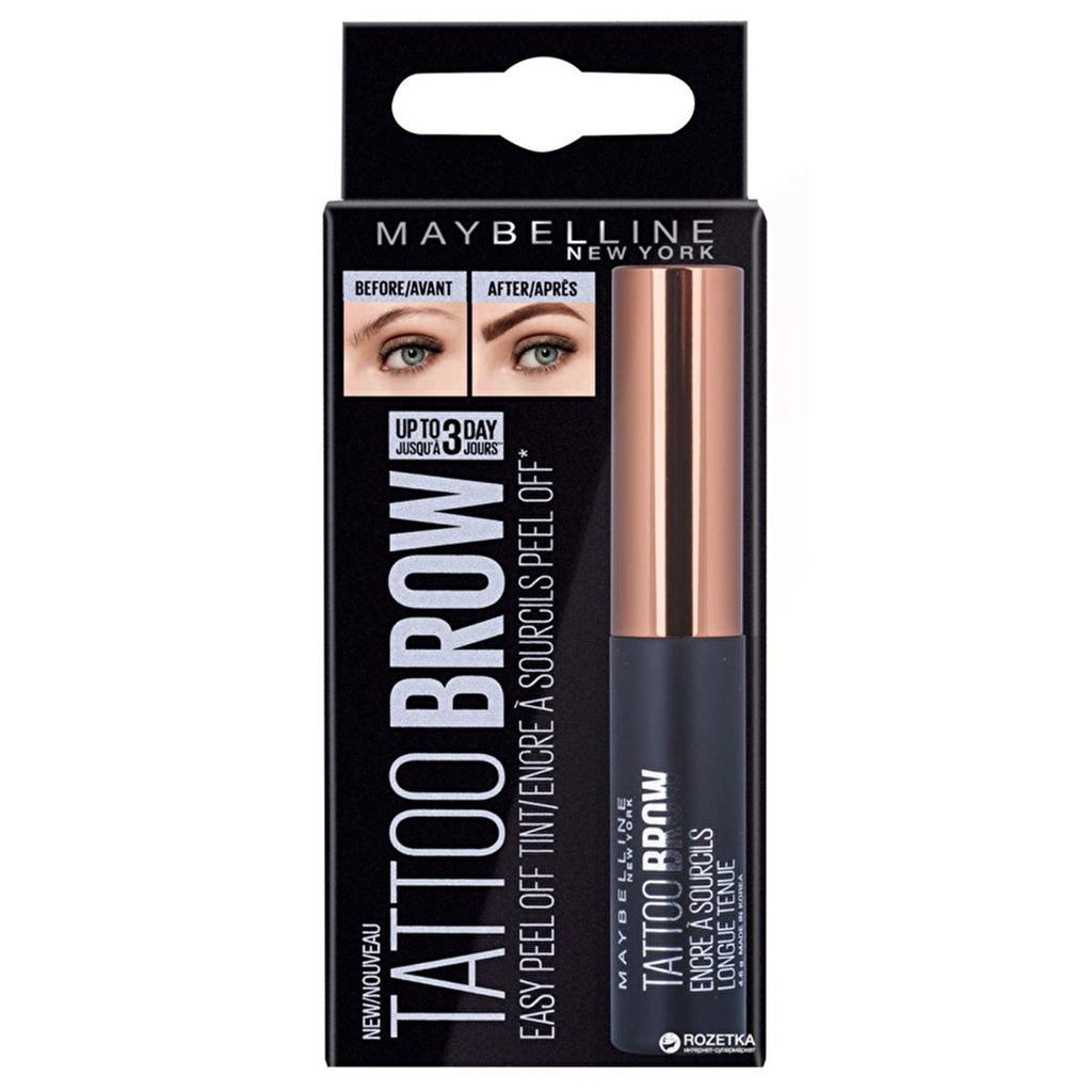 Maybelline Brow Tattoo Gel Tint - Long-Lasting Dark Brown Eyebrow Tint Gel for Perfect Eyebrows