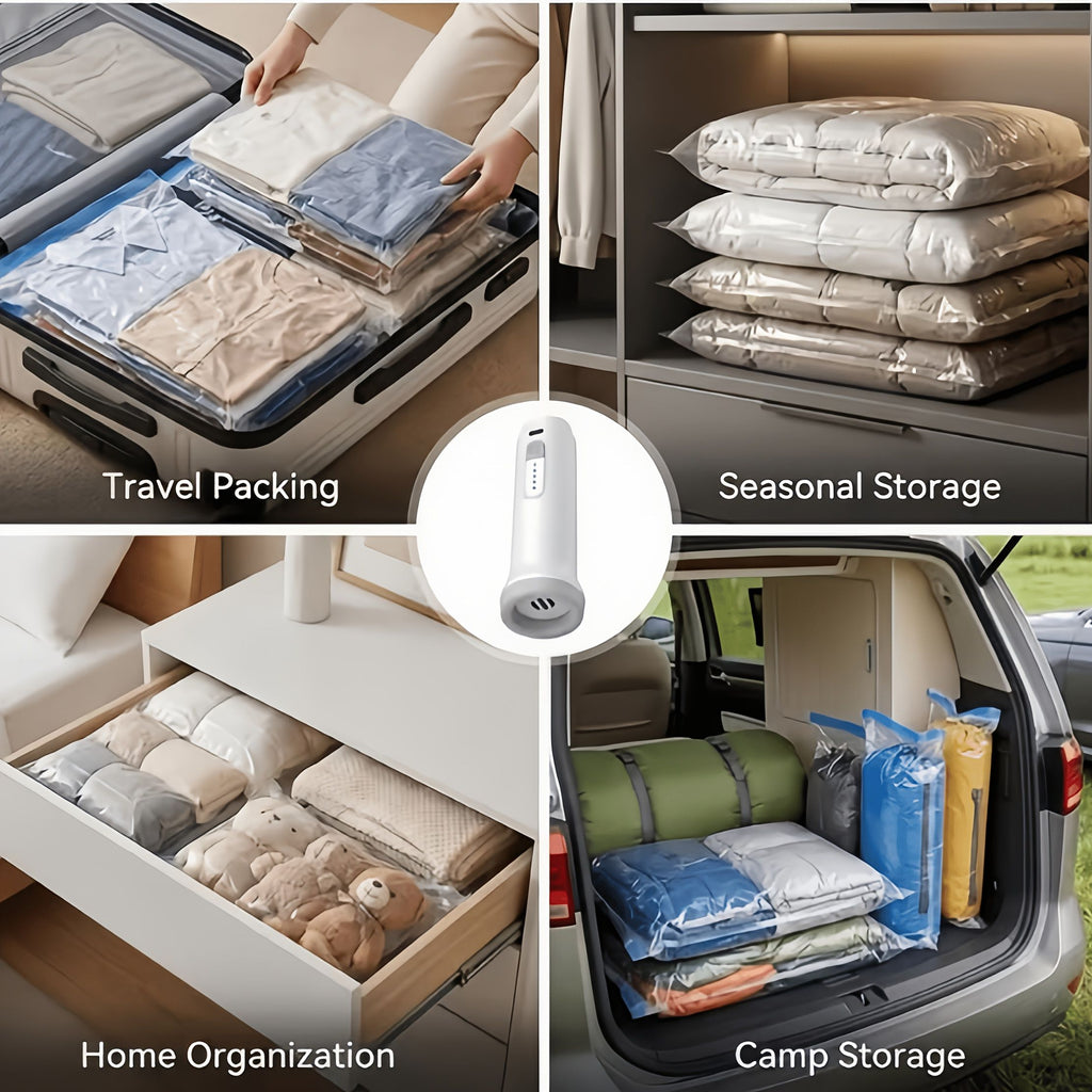 5-Piece Vacuum Storage Bag Set with Electric Air Pump
