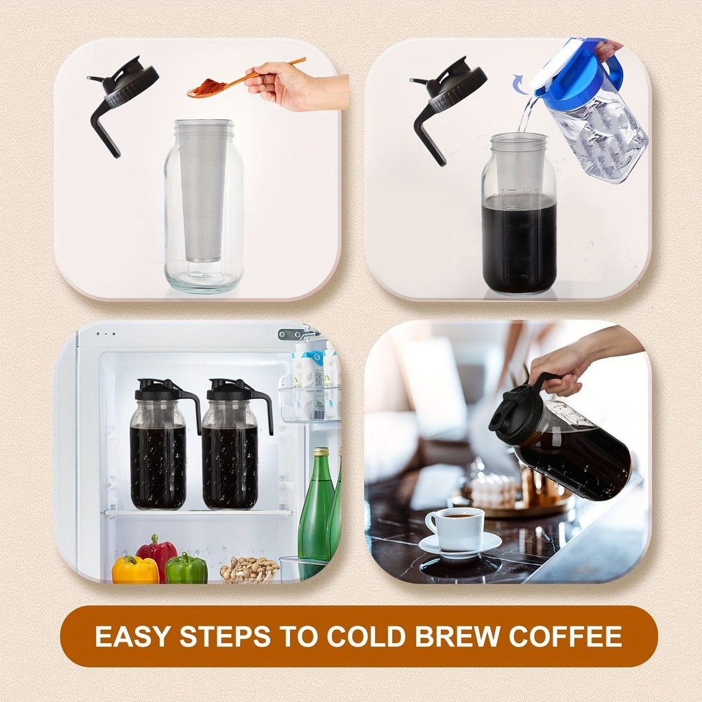 Glass Coffee Pot with Filter and Cleaning Brush