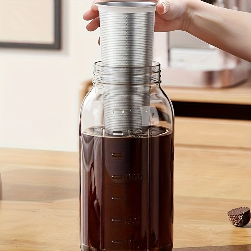 Glass Coffee Pot with Filter and Cleaning Brush