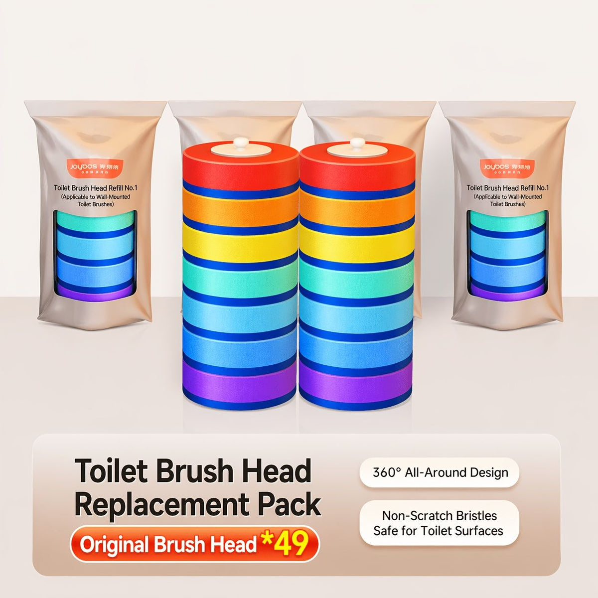 Automatic Toilet Brush Set with 28 Refill Heads