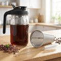 Glass Coffee Pot with Filter and Cleaning Brush