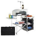 VEVOR Aluminum Folding Camping Table with Windscreen and Storage Bag