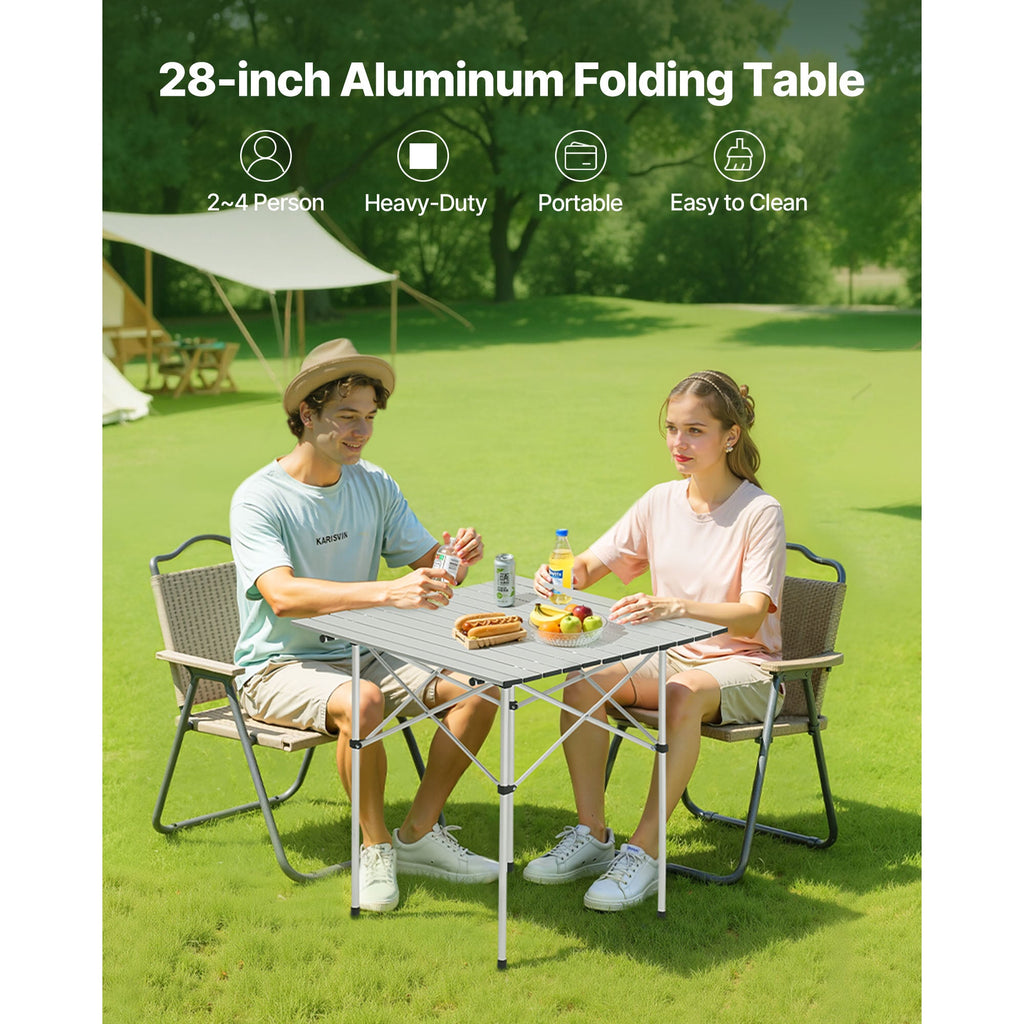 VEVOR Aluminum Folding Camping Table with Carry Bag