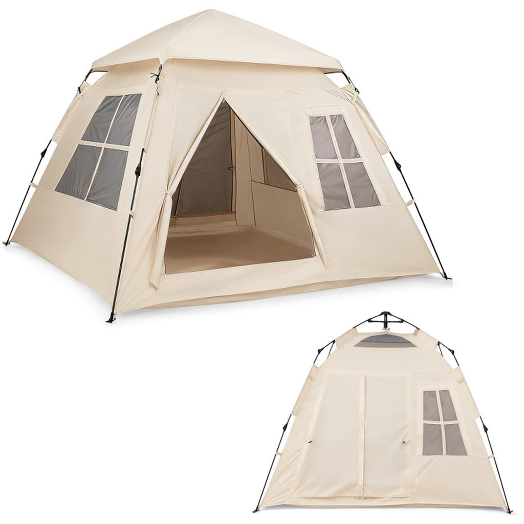 Pop-Up 4-Person Camping Tent with Removable Rainfly and Carry Bag