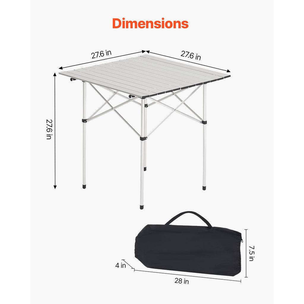 VEVOR Aluminum Folding Camping Table with Carry Bag