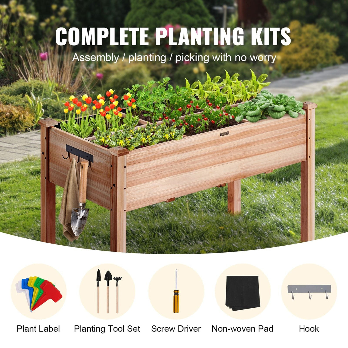 VEVOR Wood Raised Garden Bed GJS1205876CM1TDFMV0