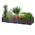 63x16x8 In. Self-Watering Raised Garden Bed Planter Box
