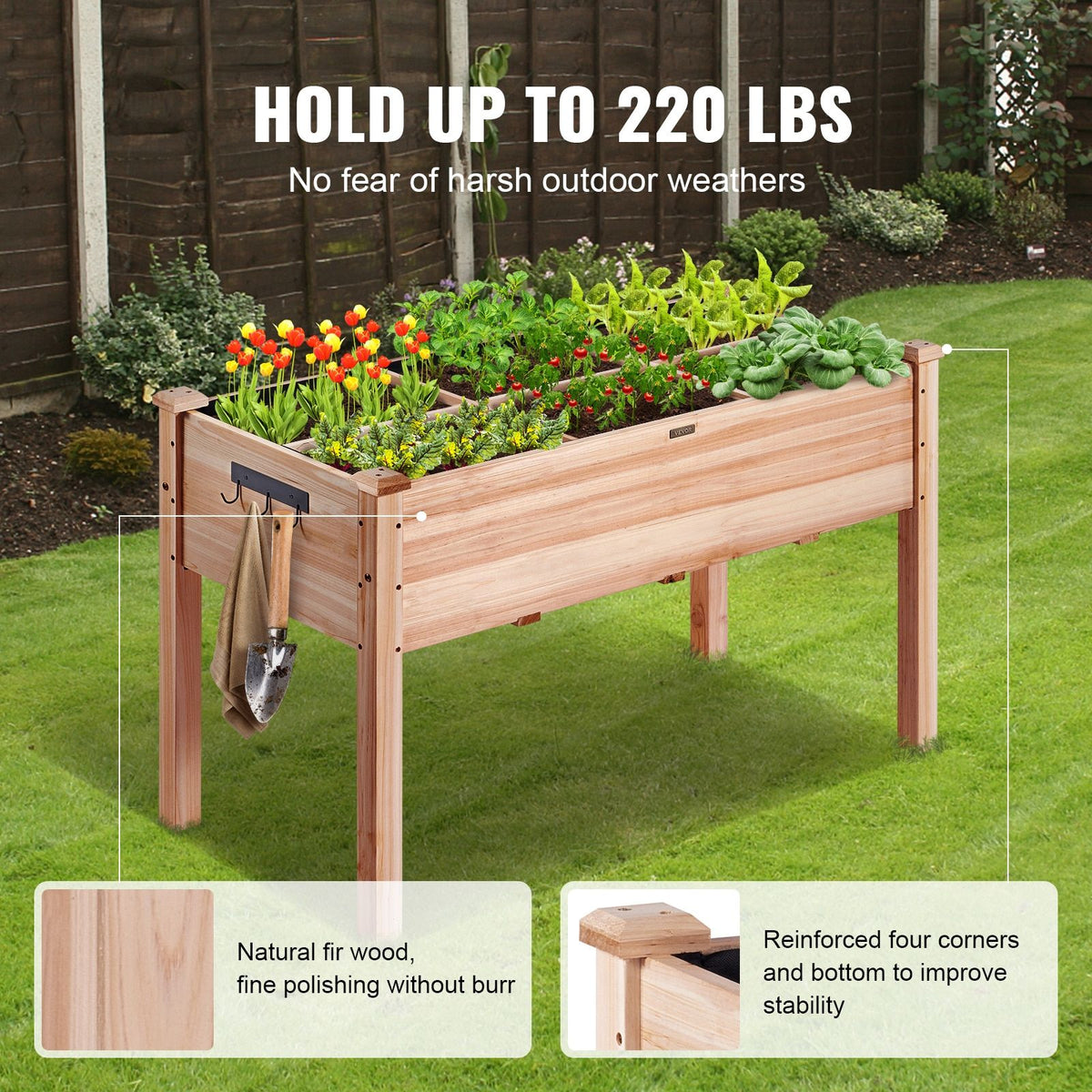 VEVOR Wood Raised Garden Bed GJS1205876CM1TDFMV0