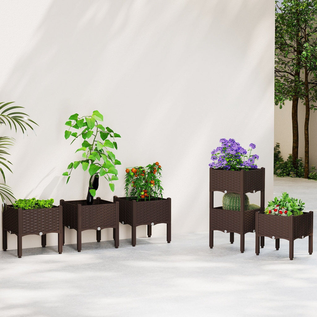 Outsunny Plastic Raised Garden Bed with Legs 84H-593V00BN