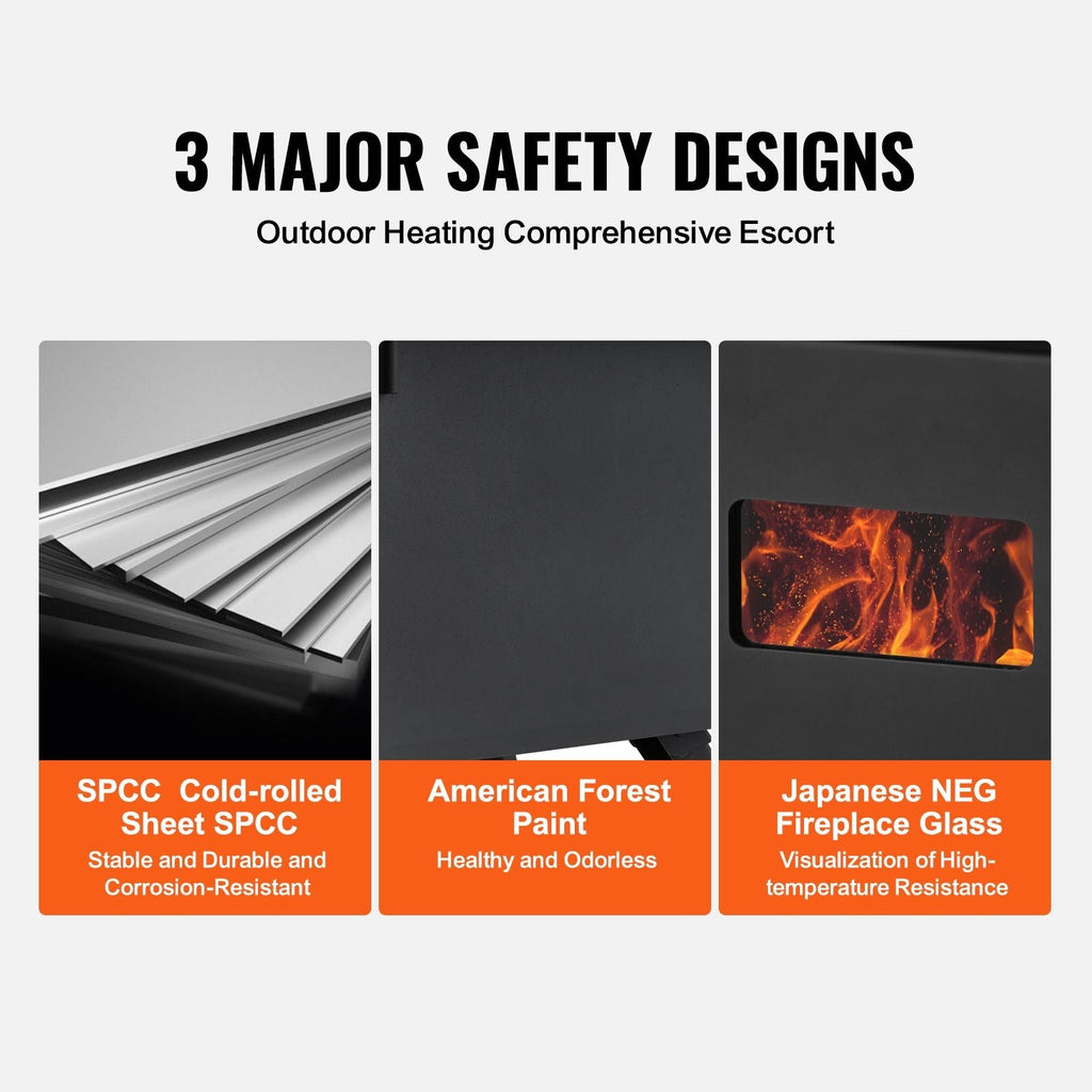 VEVOR Alloy Steel Camping Tent Wood Stove with Chimney Pipes and Gloves