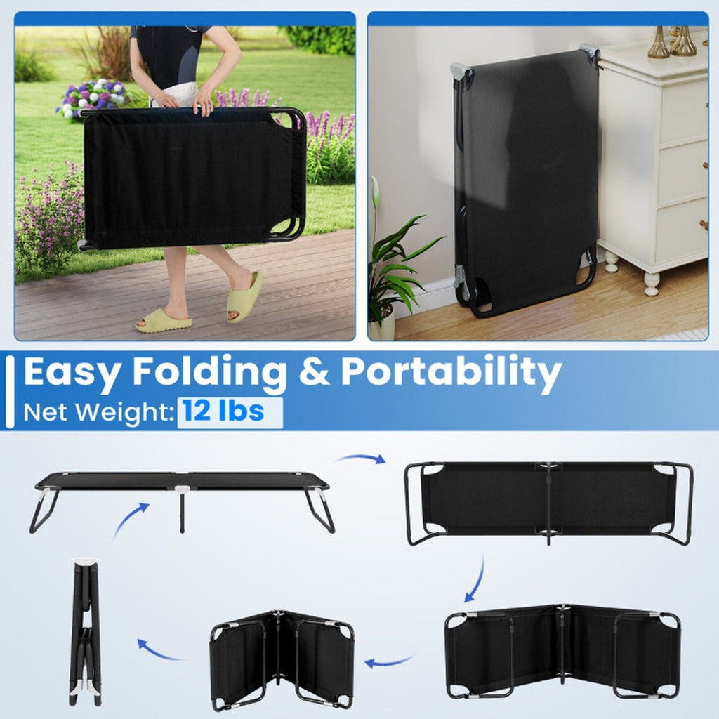 Outdoor Folding Camping Bed Portable Cot 330-lb Capacity