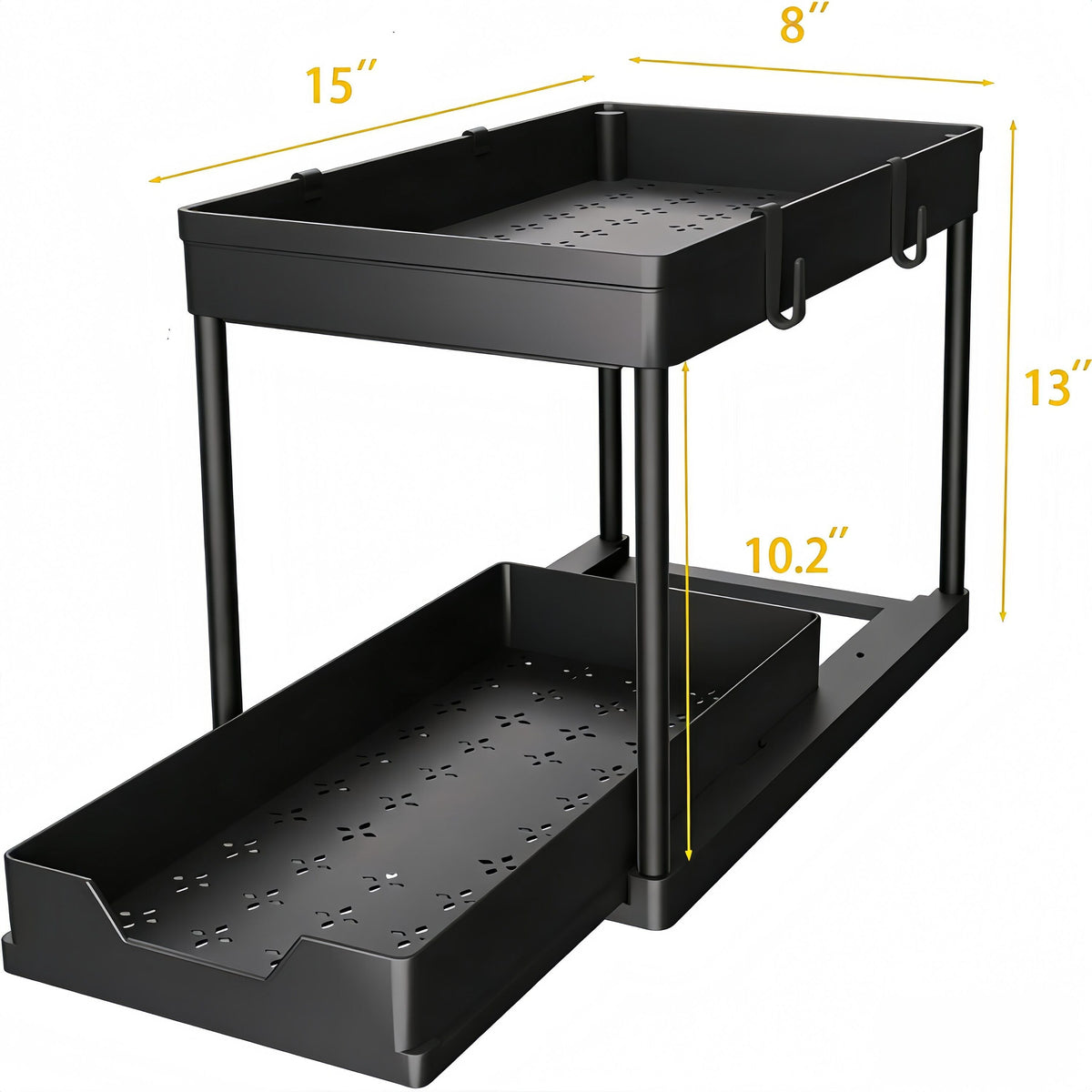 2-Tier Under-Sink Cabinet Organizers with Sliding Drawer 2-Pack