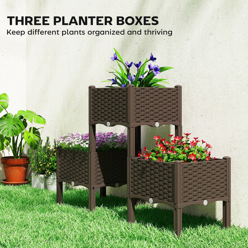 Outsunny Plastic Raised Garden Bed with Legs 84H-593V00BN