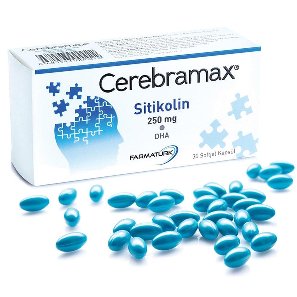 Cerebramax Citicoline Supplement - Brain Health & Cognitive Support with Omega 3 - 30 Capsules
