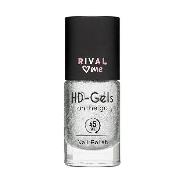 Rival Loves Me Silver Vibes Gel Effect Nail Polish: Quick Dry, High Coverage, One-Coat Metallic Shine