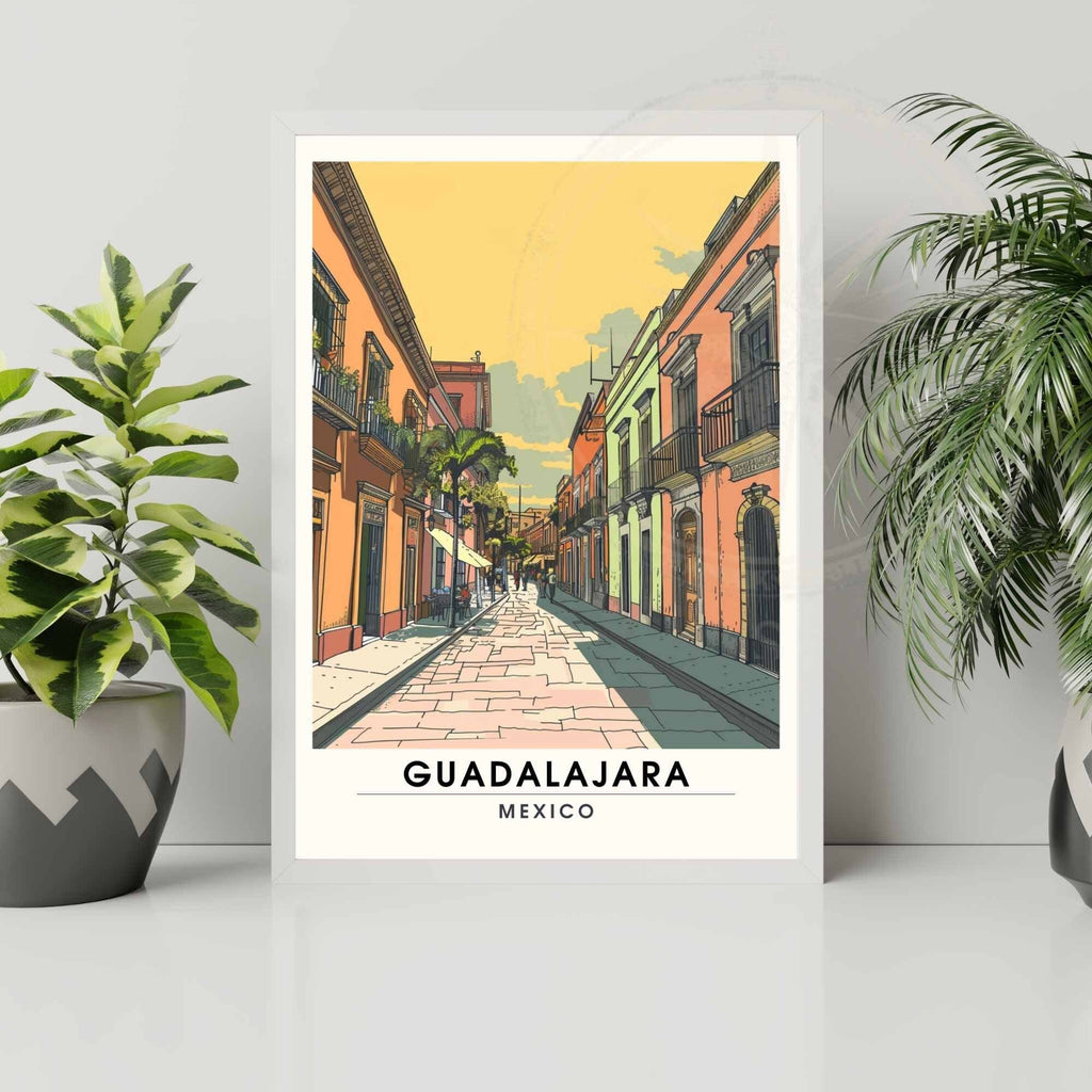 Impression Guadalajara | Affiche de voyage Guadalajara, Mexique | Impression Mexique  | Dans les rues de Guadalajara