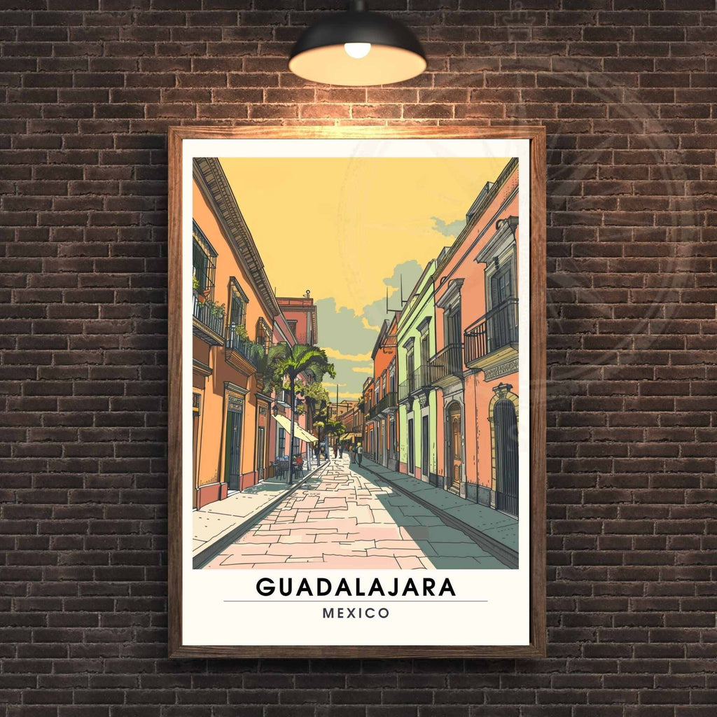 Impression Guadalajara | Affiche de voyage Guadalajara, Mexique | Impression Mexique  | Dans les rues de Guadalajara
