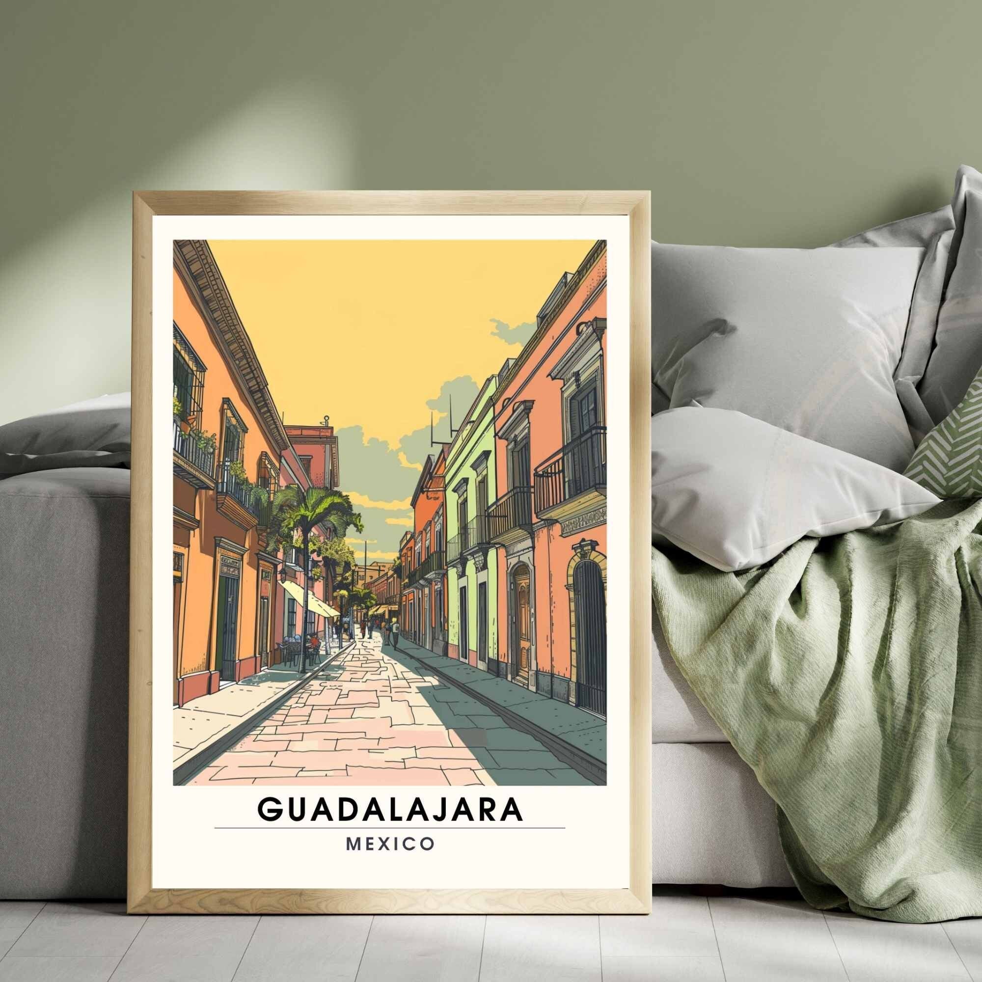 Impression Guadalajara | Affiche de voyage Guadalajara, Mexique | Impression Mexique  | Dans les rues de Guadalajara