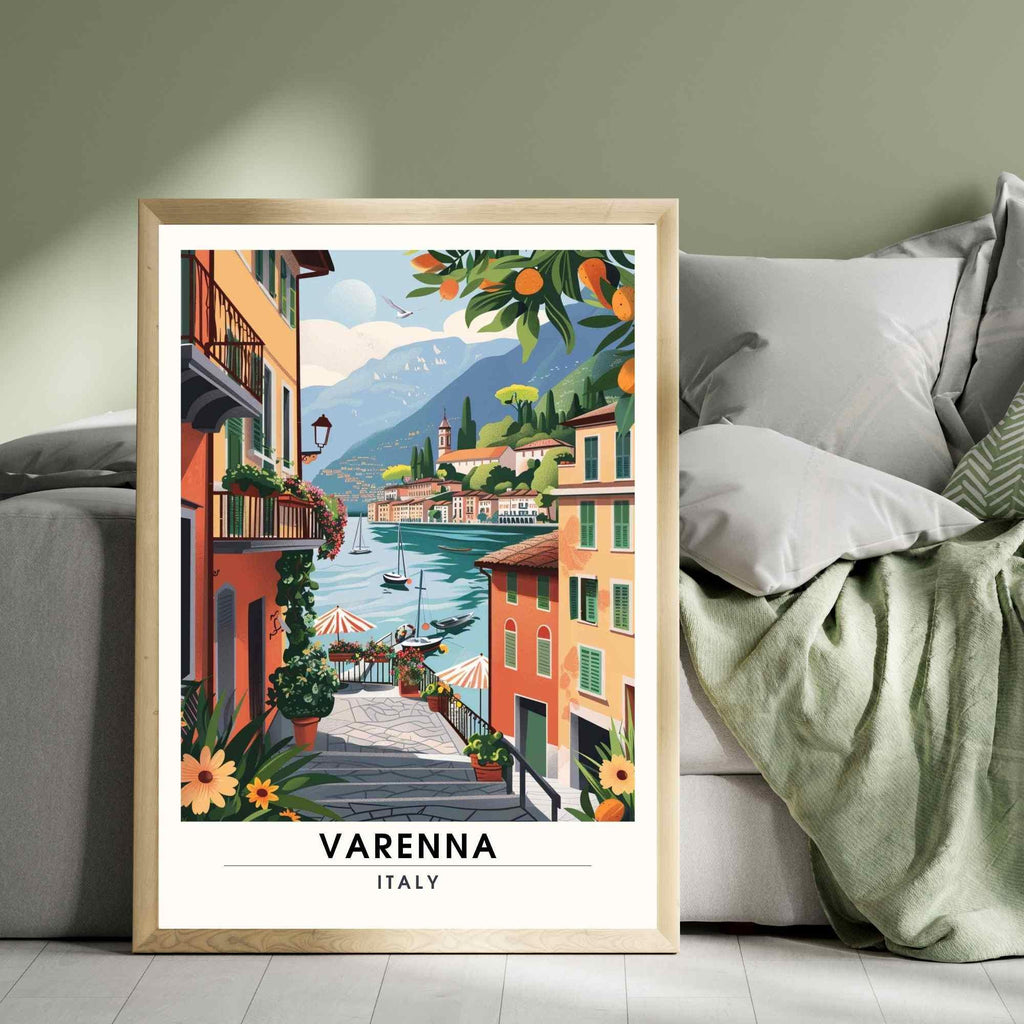 Affiche Varenna | Impression de voyage Varenna, Italie | Affiche de voyage Lac de Côme