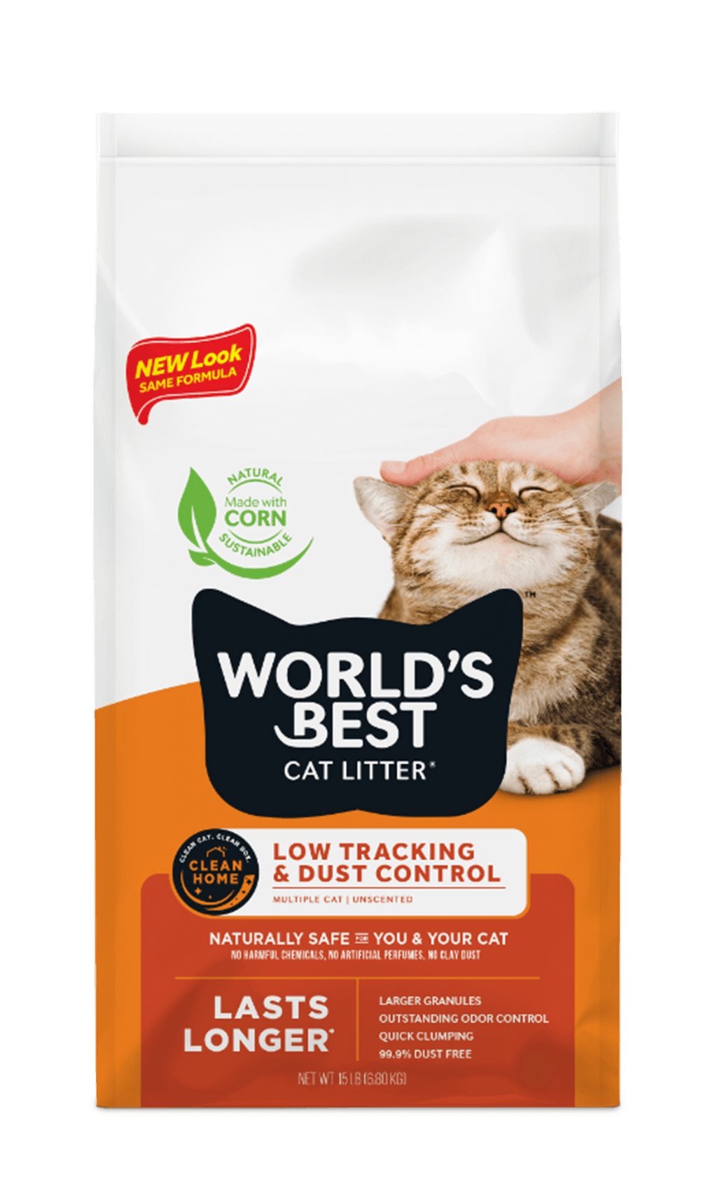 Worlds Best Low Tracking & Dust Control Unscented Cat Litter