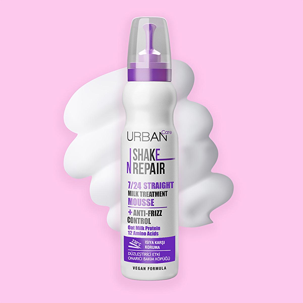 Urban Care Shake N Repair Hair Smoothing Foam - Vegan, Heat Protectant, Dermatologically Tested