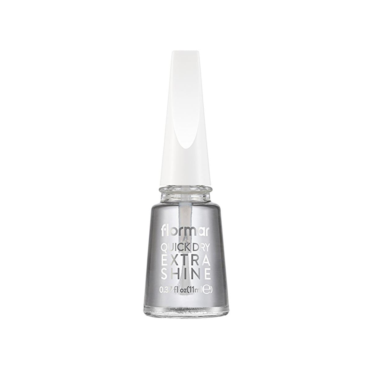 Flormar Quick Dry Extra Shine Nail Polish Top Coat - Fast Drying, High Gloss Finish for Long-Lasting Nail Polish