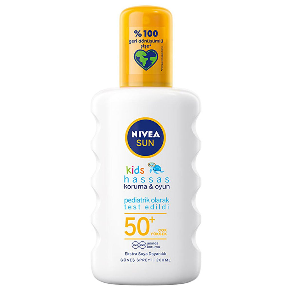 Nivea Baby Sunscreen SPF 50+ - High Protection Kids Sunscreen Spray for Sensitive Skin - Pediatrician Approved & Water Resistant - UVA/UVB Protection