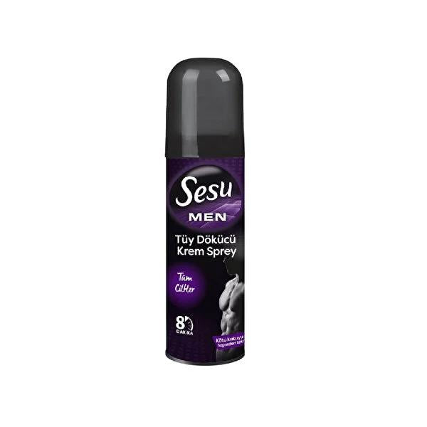 Sesu Depilatory Spray for Men - Quick Hair Removal Spray with E Vitamin & Aromaguard Technology