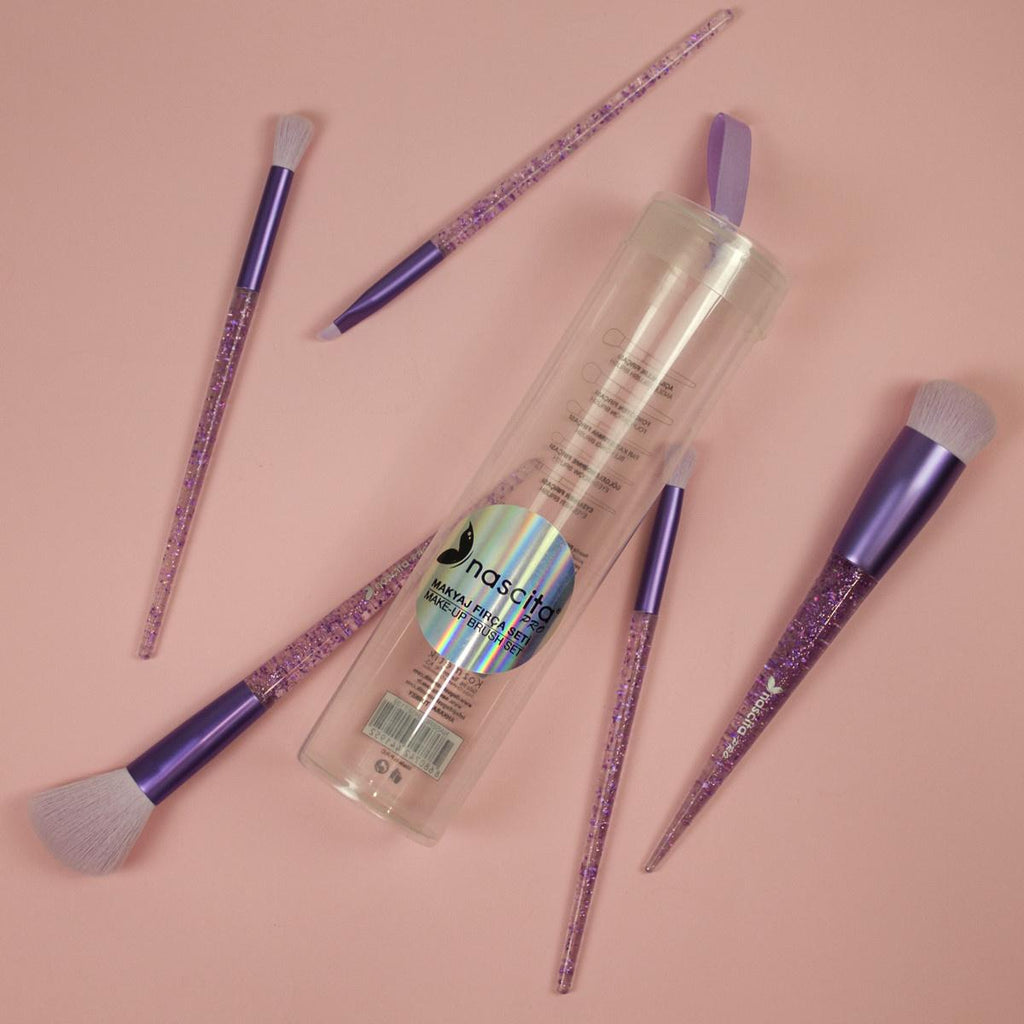 Nascita Professional 5-Piece Makeup Brush Set - High-Quality Synthetic Bristles for Flawless Application