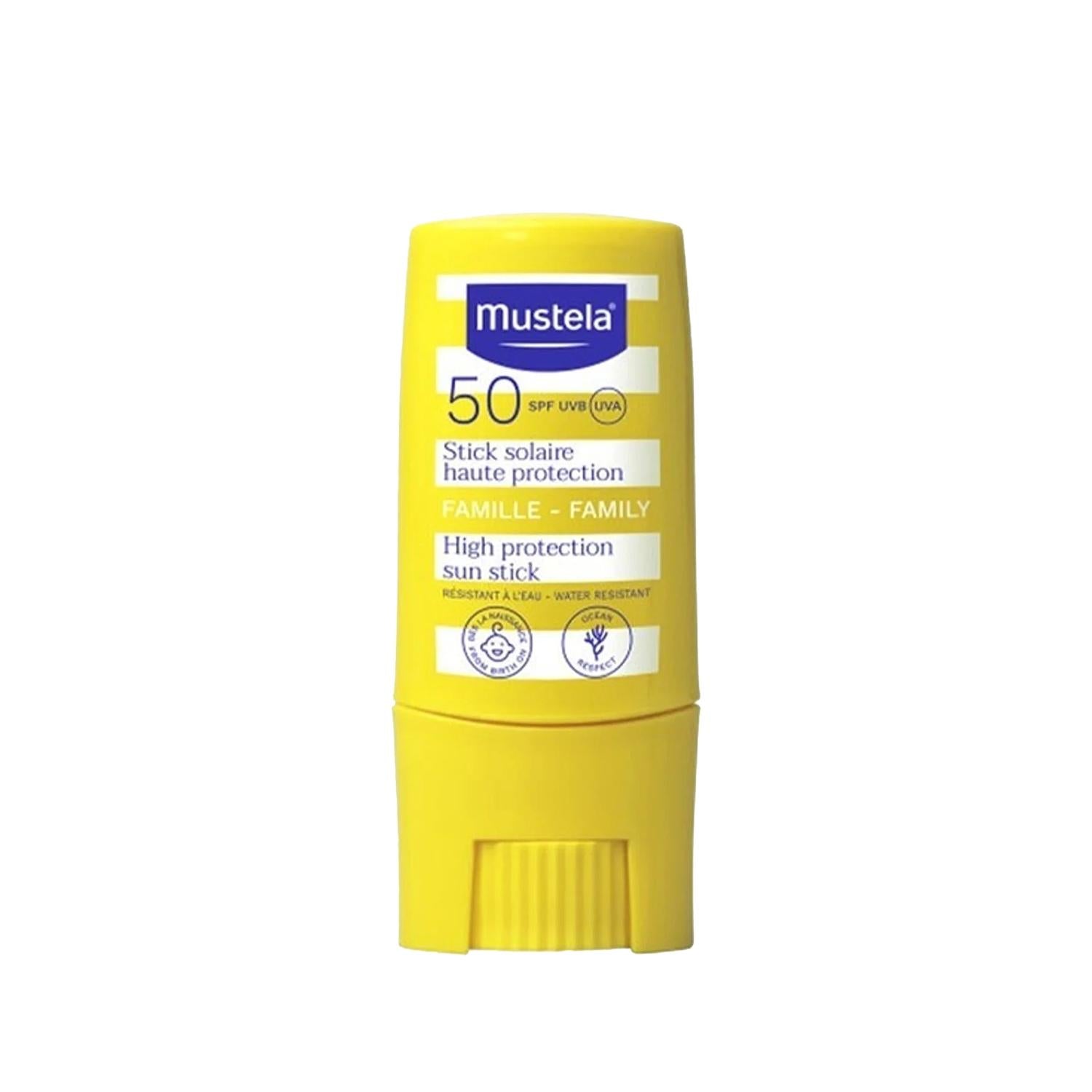 Mustela SPF 50+ Sunscreen Stick for Sensitive Skin - High Protection, 9ml