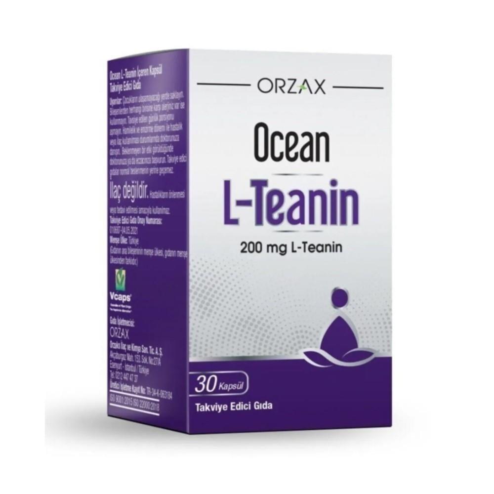 Ocean L-Theanine Relaxation Supplement - 200mg per Capsule, 30 Capsules - Natural Stress Relief & Calmness Support