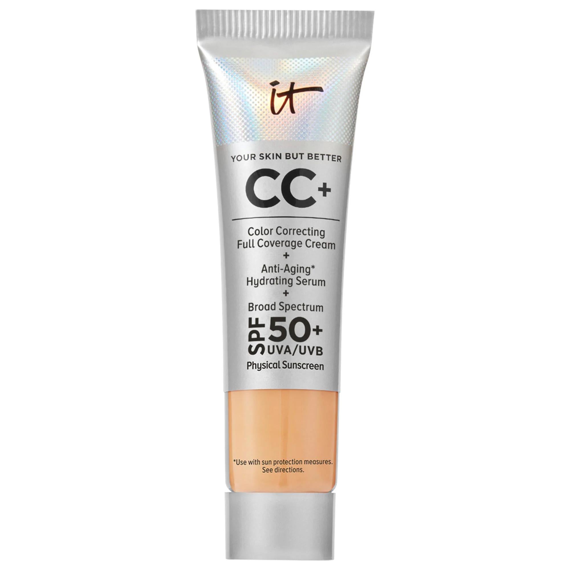 IT Cosmetics CC+ Cream Foundation SPF 50+: Full Coverage Color Correcting, Hydrating & Anti-Aging - Vegan & Cruelty-Free Makeup