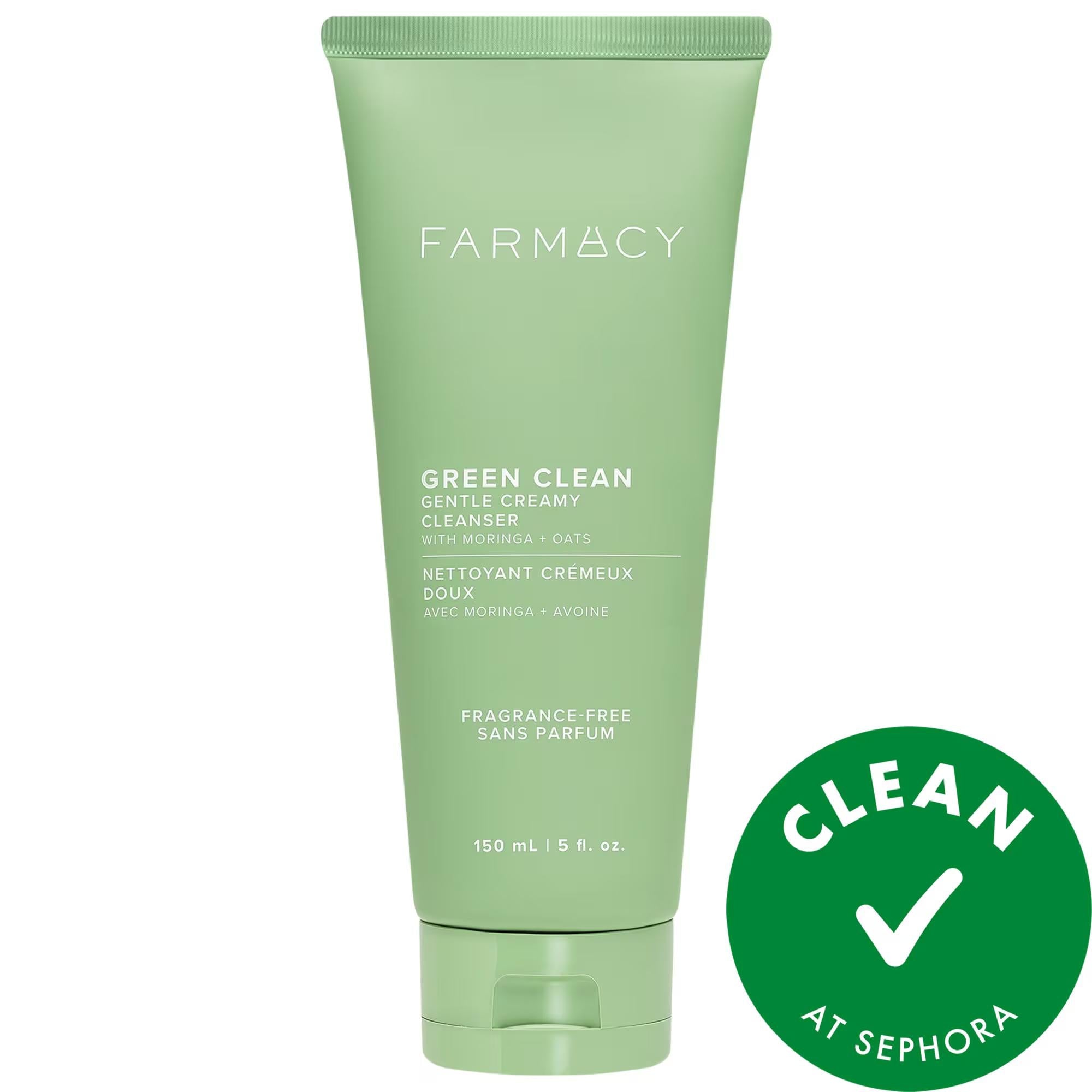 Green Clean Gentle Creamy Cleanser: Hydrating Face Wash for Dry & Sensitive Skin | Fragrance-Free, Cruelty-Free