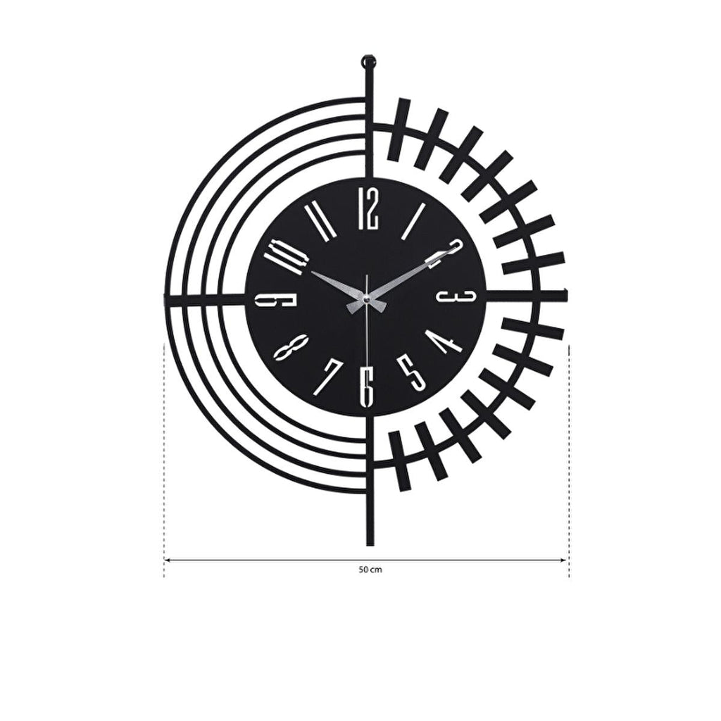 Muyika 50x50cm Modern Metal Silent Wall Clock - Large Decorative Clock for Home, Office