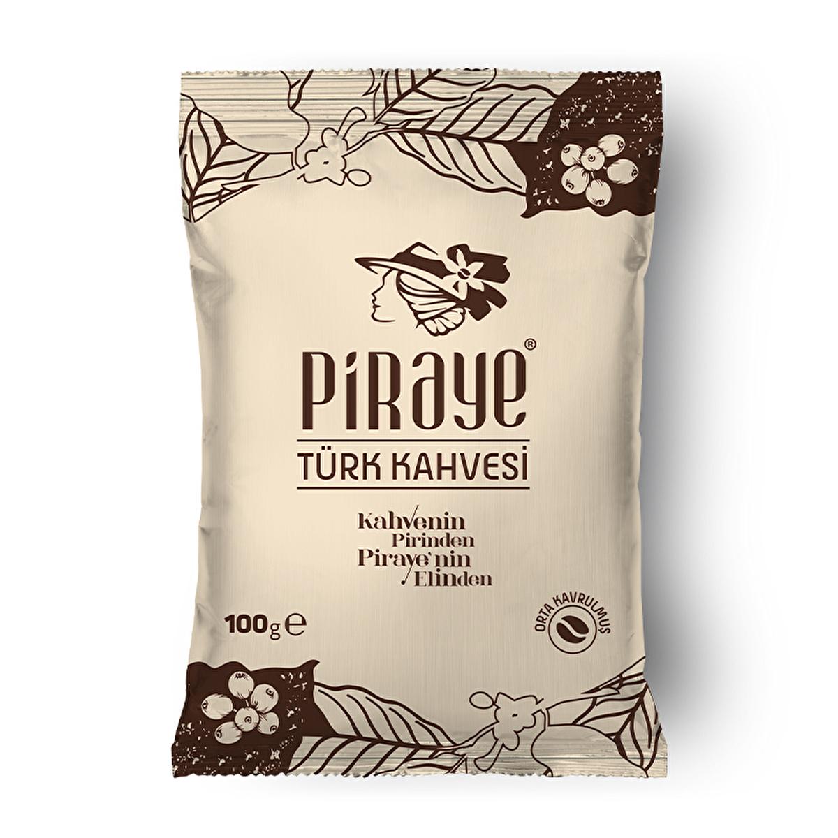 Piraye Turkish Coffee, 100g - Medium Roast, Specialty Coffee Beans for Traditional Brewing