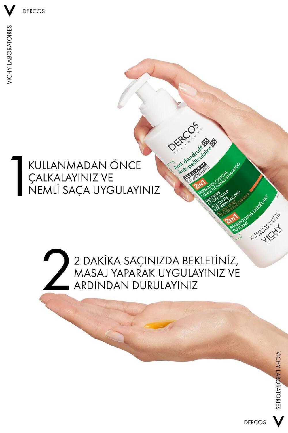 Vichy Dercos 2-in-1 Anti-Dandruff & Moisturizing Shampoo - 13.19 fl oz - Scalp Care Solution